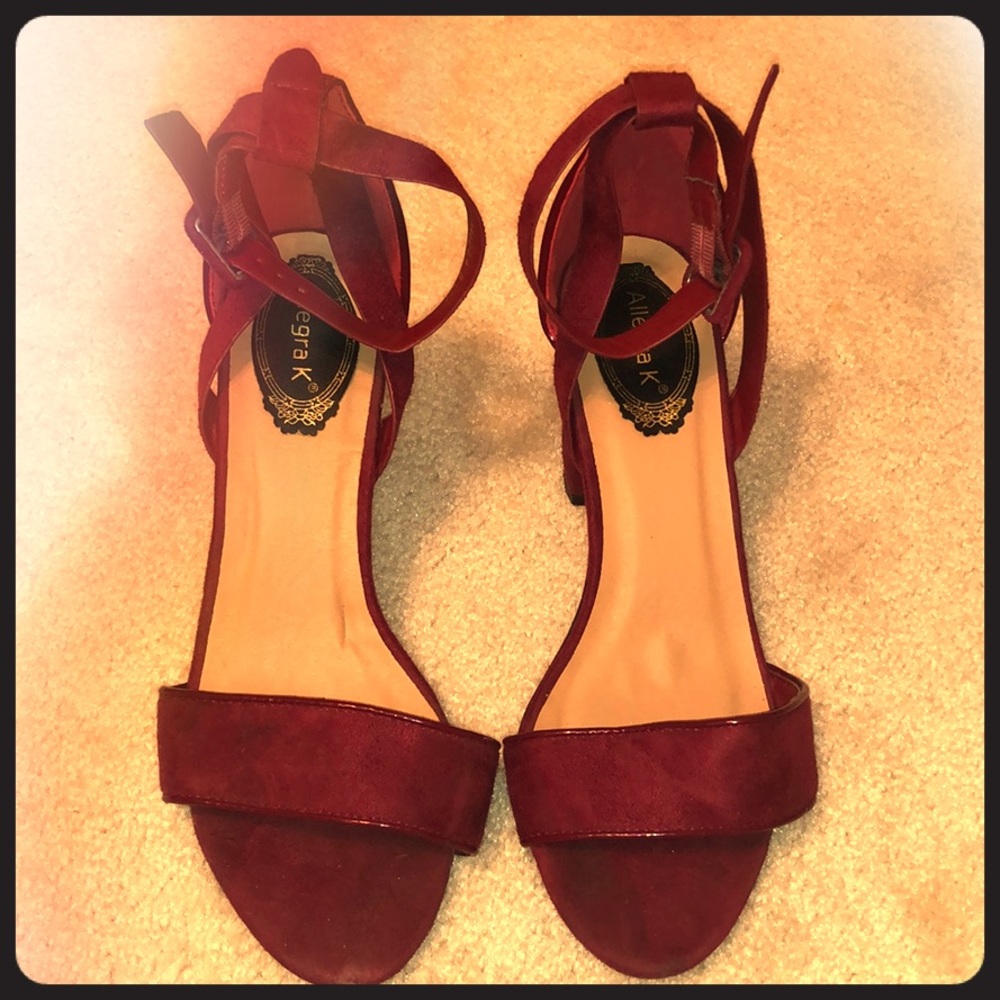 Red suede heels